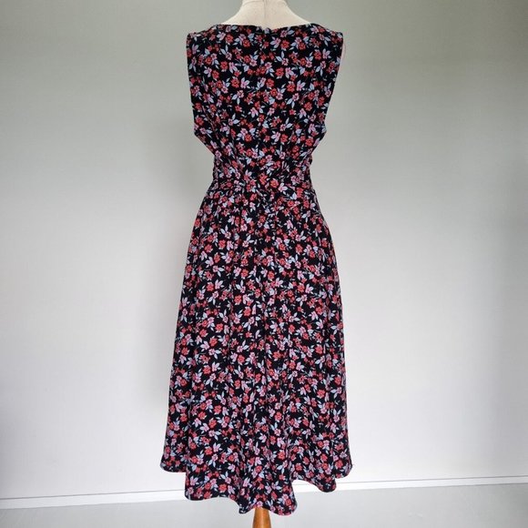 Review My Darling Multicolour Ditsy Floral Bow Detail Dress Size 14 - Picture 5 of 9